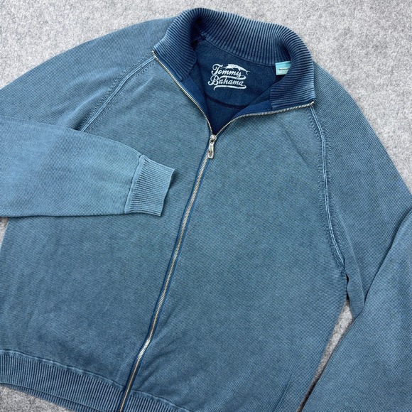 Tommy Bahama Other - Tommy Bahama Sweater Mens XL Blue Full Zip 100% Cotton Lightweight Jacket Casual